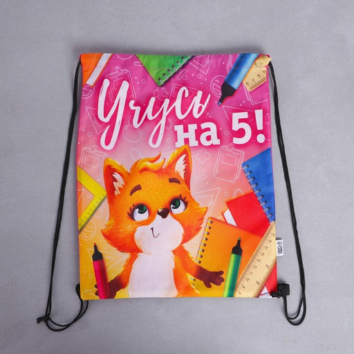 Сумка для обуви Учусь на 5, полиэстер, размер 41х31 см - Artfox фото 6