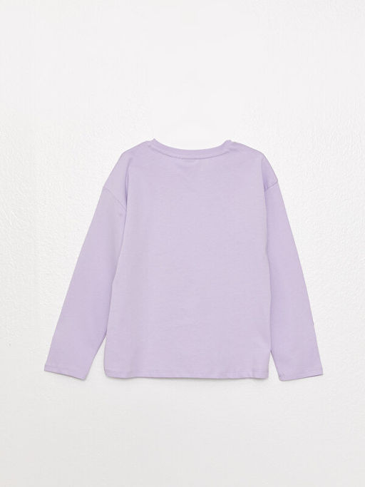 Bisiklet Yaka Daisy Duck Bask?l? Uzun Kollu K?z ?ocuk Ti??rt - Waikiki фото 2