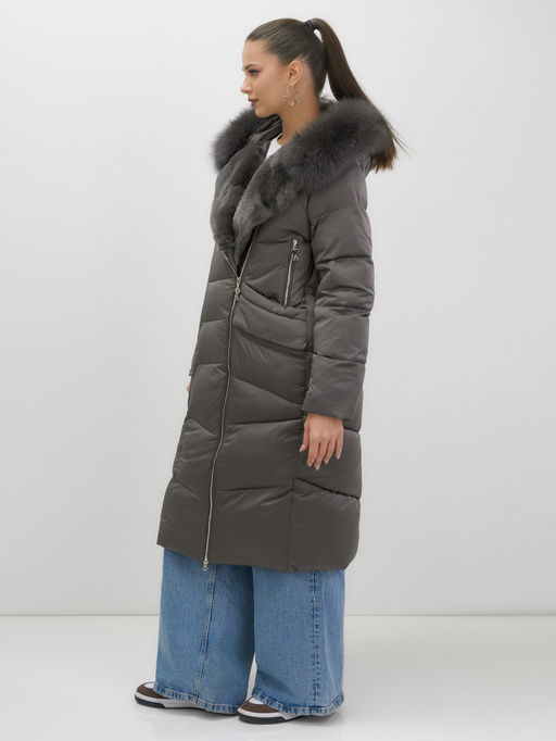 Двубортное пальто зимнее утепленное с мехомБренд: Visdeer  фото 3