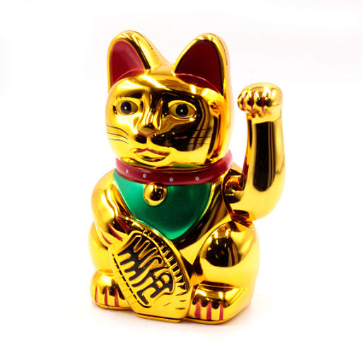 Манеки Неко Кошка золотая оберег на процветание 17см - Сандаловый дом фото 2