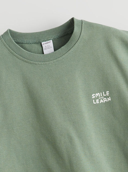 Yaz? Bask?l? Pamuklu Erkek ?ocuk Ti??rt