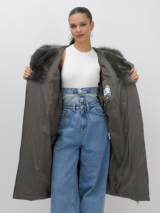 Двубортное пальто зимнее утепленное с мехомБренд: Visdeer  фото 10