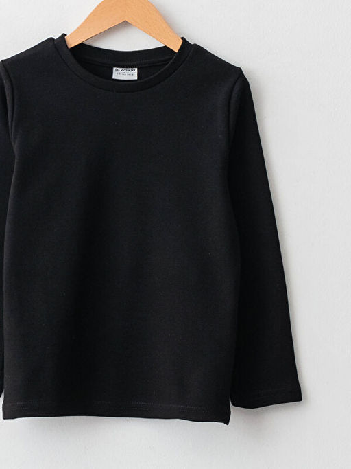 Bisiklet Yaka Basic Uzun Kollu Erkek ?ocuk Ti??rt - Waikiki фото 3