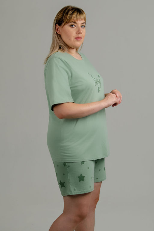 Арт. 9171 Пижама с шортами 52-58 (4 шт) Цвет:полынь - Калинка фото 3