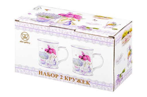 Набор 2 кружек 400 мл 12,5*9*10 см Лаванда NEW BONE CHINA - Elan gallery фото 7