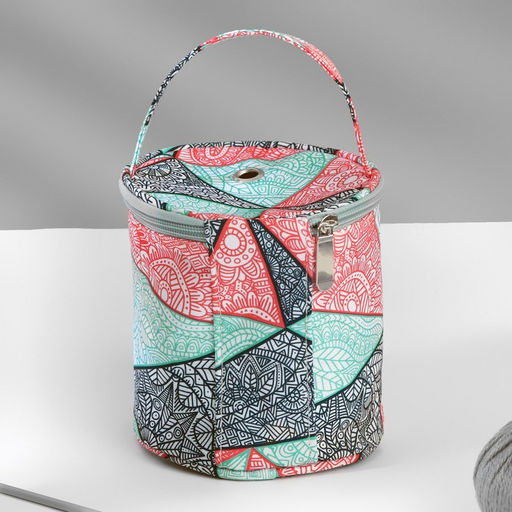 Сумка-футляр «Цветы», 1 люверс, d = 14×14.5 см, цвет разноцветный