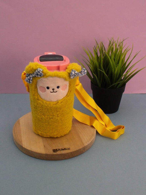 Футляр плюшевый для термоса "My fuzzy", yellow (17*10 см)