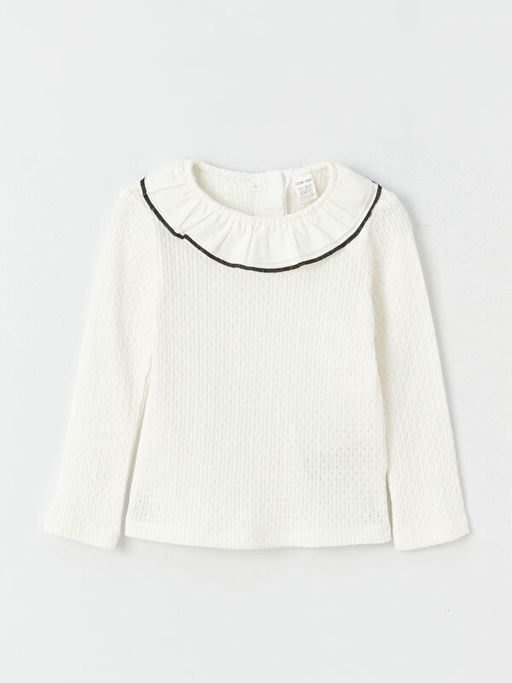 Bisiklet Yaka Uzun Kollu K?z Bebek Ti??rt - Waikiki фото 3