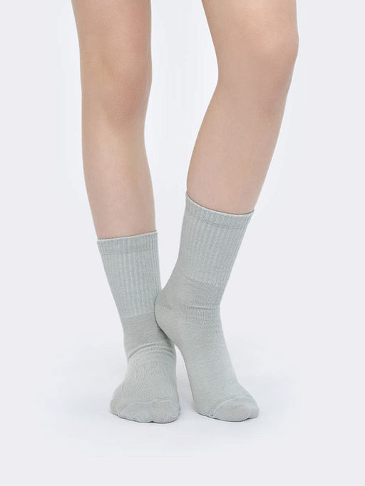 Цена за 5 пар! Детские высокие носки белого цвета с зеленым прямоугольником - Mark formelle фото 10