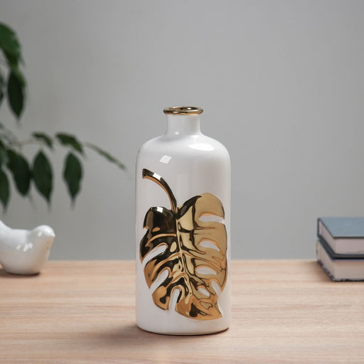 Ваза «Альваро», d=3 см, 21×9 см, керамика, белая