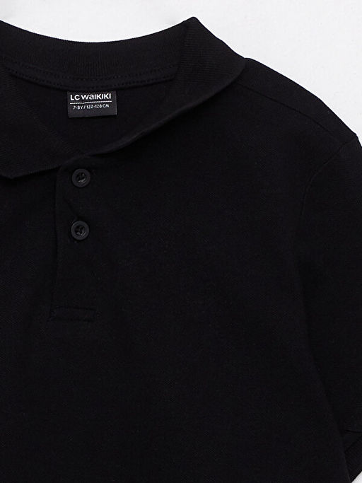 Polo Yaka Basic K?sa Kollu Pamuklu Erkek ?ocuk Ti??rt - Waikiki фото 3