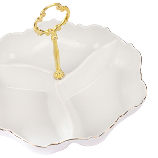 90013-311 Менажница с ручкой 3 секции керамика 24х4,5 LR (х10)