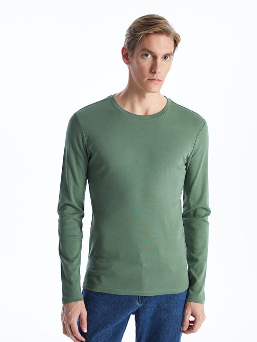 Bisiklet Yaka Uzun Kollu Erkek Ti??rt