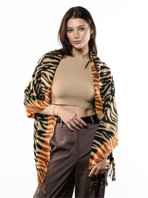 Яркий палантин с анималистичным принтом - Pretty mania фото 9