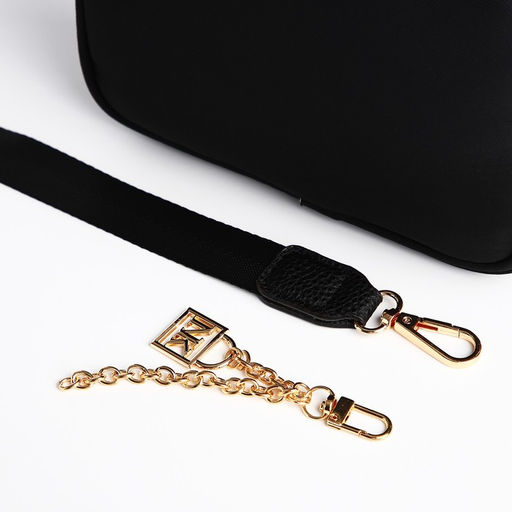 Сумка молодёжная текстильная NK классика, 19*14*6 см, черный цвет - Nazamok фото 5