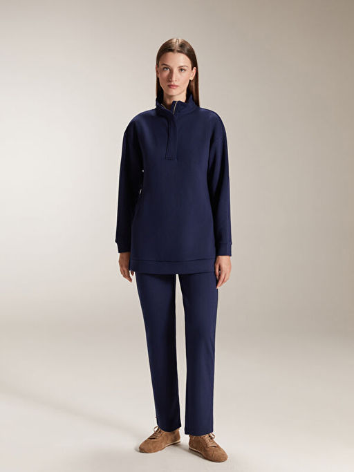 Dik Yaka Kad?n Sweatshirt Tunik
