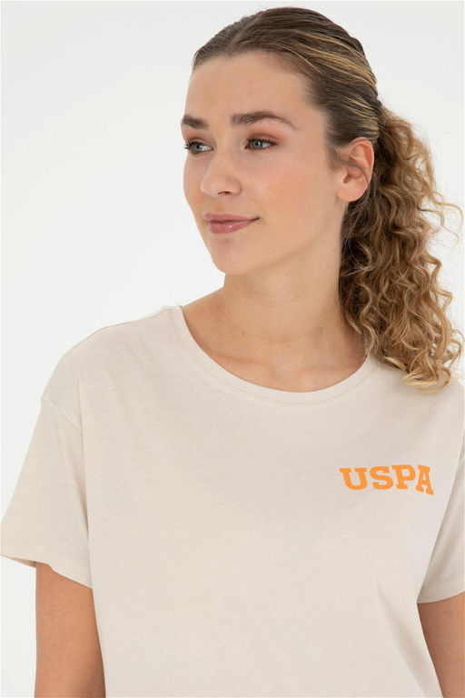 Женская кремовая футболка - U.s. polo assn фото 9