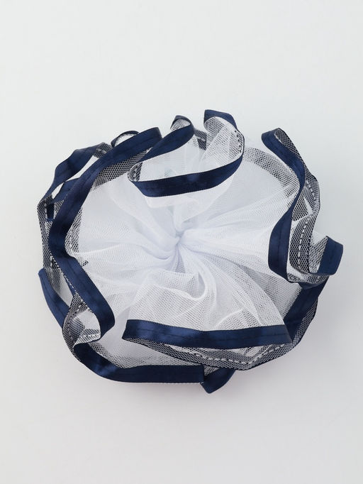 Цена за 6 шт. Бант для волос на резинке «Школьница», с кантиком, d=13 см, белый