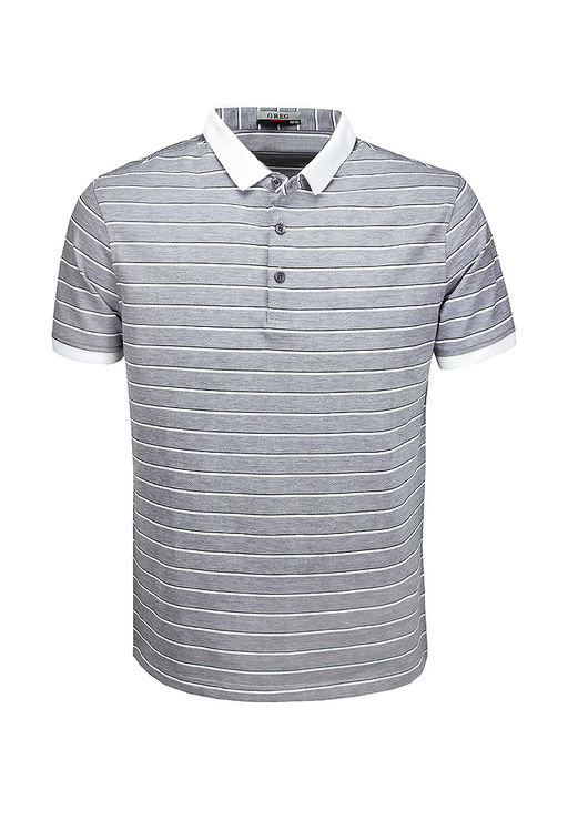 Джемпер мужской с воротником поло короткий рукав GREG G144-ZH-2 (серый м.)  фото 6