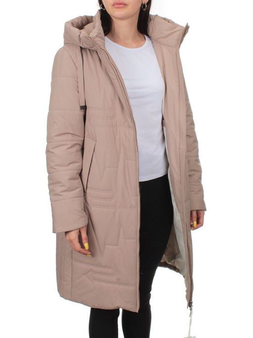 1073 DK. BEIGE Пальто зимнее облегченное женское (холлофайбер 150 гр.) - Fashion фото 8