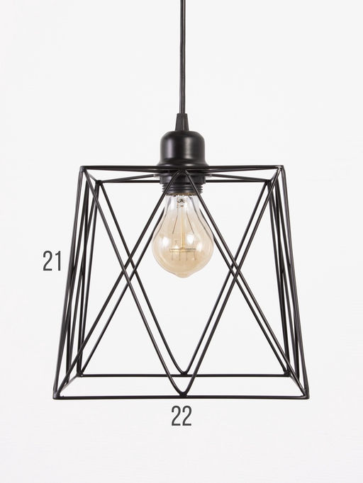 Светильник подвесной 1117/1, E27, 40 Вт, 22.5×70 см, чёрный