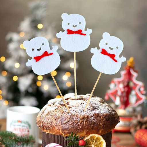 Цена за 2 шт. Шпажки для канапе новогодние Снеговик, набор 3 шт.