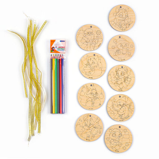 Заготовки для творчества на новый год Шары, с карандашами