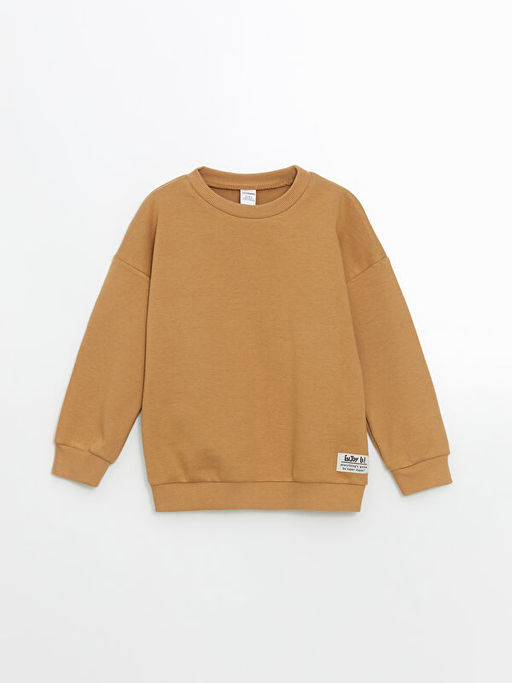 Bisiklet Yaka Bask?l? Erkek ?ocuk Sweatshirt