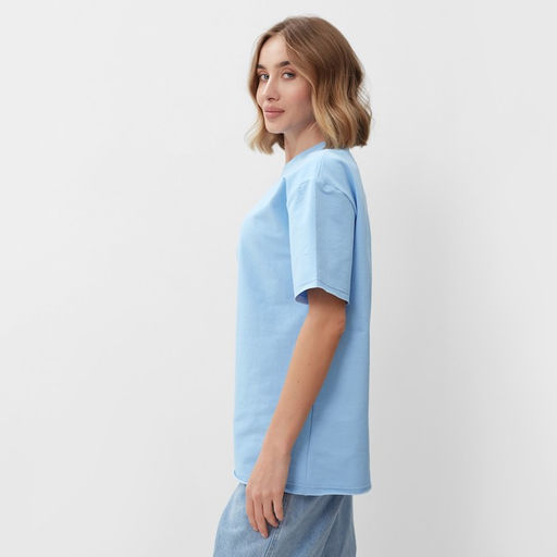 Футболка женская MINAKU: Casual Collection, голубая, размер 42