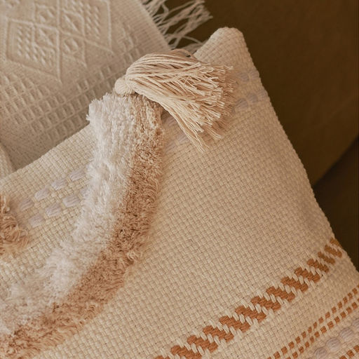 Наволочка декоративная с кисточками SL Home, 45×45 см, хлопок 100%, молочная
