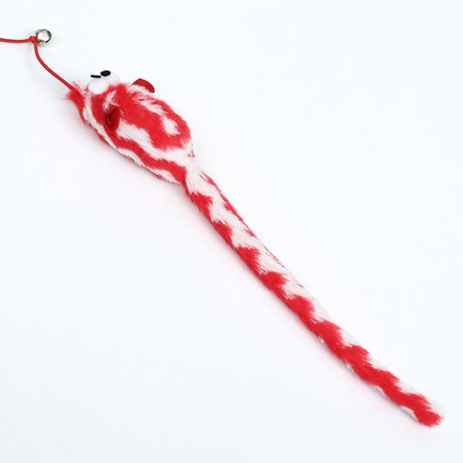 Дразнилка-удочка Мышь с длинным хвостом, красная - Пижон фото 4