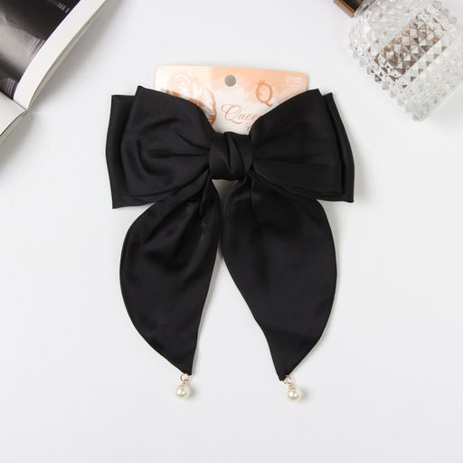 Цена за 2 шт. Заколка - автомат для волос «Джулия», двойной бант, 18×15 см, чёрная