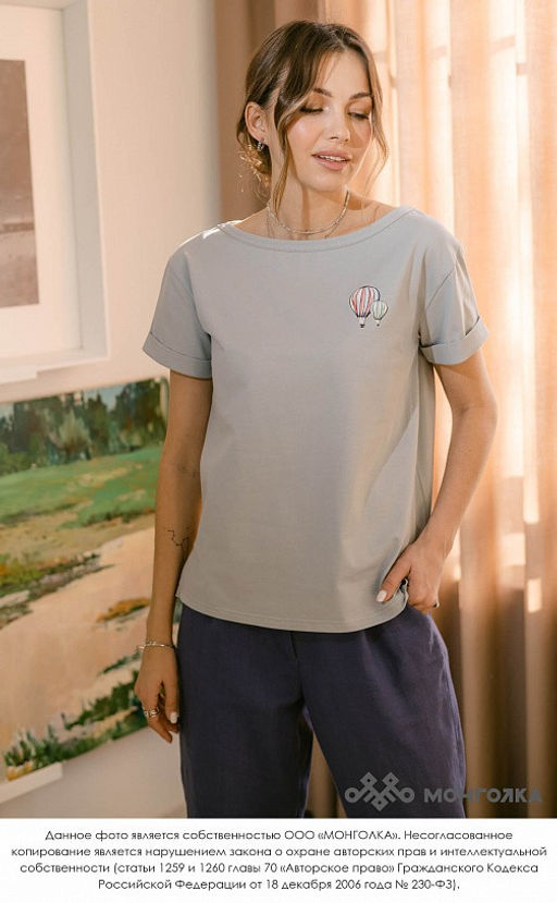 Футболка с подворотом и принтом (арт. 101039-3), ООО МОНГОЛКА  фото 3