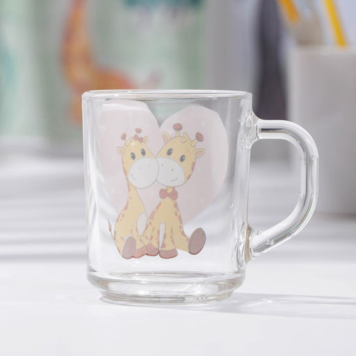 Кружка Доляна Жирафы, 250 мл, стекло, прозрачная фото 2