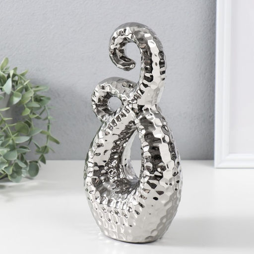 Фигурка керамика «Абстракция. Щупальца», серебро, 12.5×7×25 см