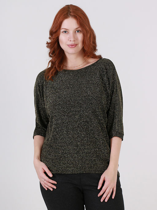 Люрексовая блузка золотая больших размеров