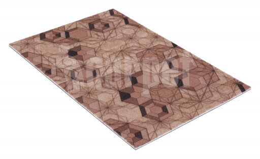 Коврик вырезной icarpet PRINT антискользящий (126) "Соты 3D Геометрия" 80х120 мокко
