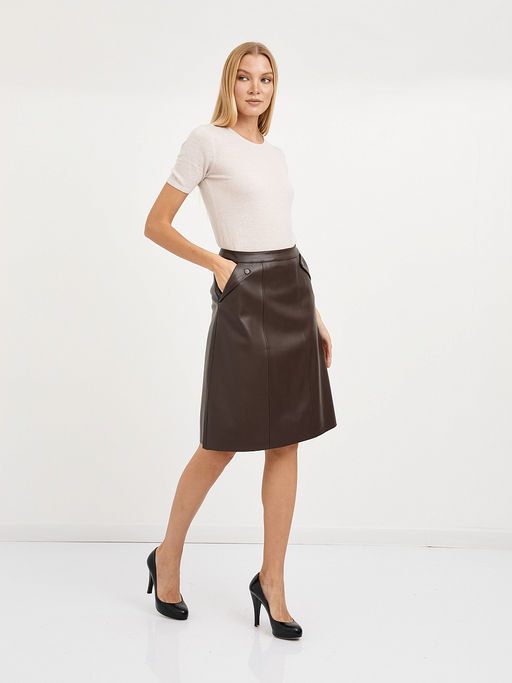 юбка длины миди в коричневом цвете - Glenfield фото 2