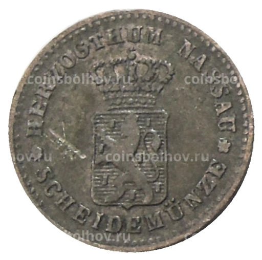 Монета 1 крейцер 1861 года Германские государства Нассау