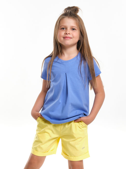 Комплект для девочки с шортами UD 6920/7936 синий василек - Mini maxi фото 3