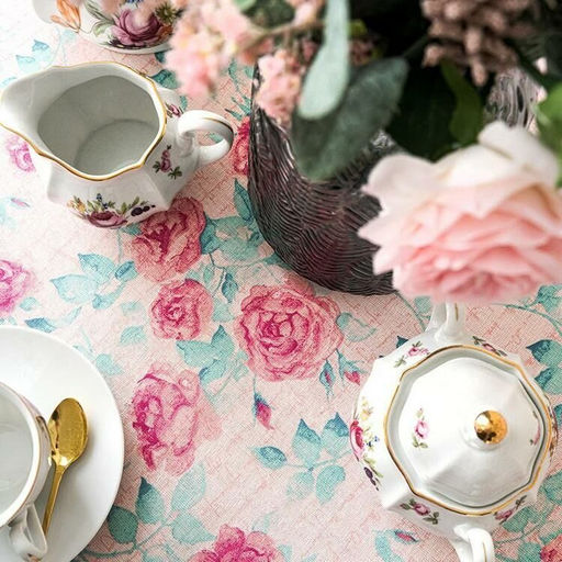 Скатерть льняная набивная Плетистая роза 145*180 см. п/лен - Лен поволжья фото 3