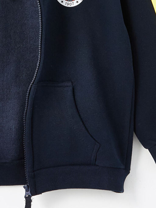 Kap??onlu Fenerbah?e Bask?l? Erkek ?ocuk Fermuarl? Sweatshirt - Waikiki фото 3