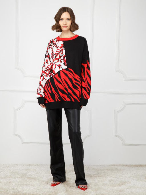 Джемпер женский ZZ-07011 black/red/white - Eleganzza фото 4