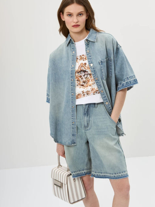 Рубашка женская (блузка) 12521-63001 blue - Eleganzza фото 2