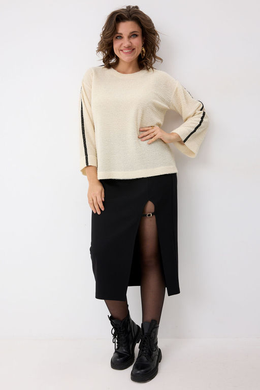 Блуза BegiModa 4149 топленое молоко фото 2
