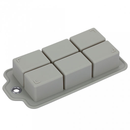 Форма для льда "Linea Silicone" 21х10,3x4,6см, 6 ячеек, силикон, серый, "Regent" (Китай)