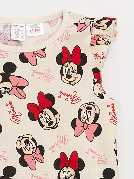 Bisiklet Yaka Minnie Mouse Bask?l? K?z Bebek ?ortlu Pijama Tak?m? - Waikiki фото 3