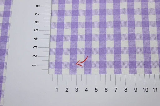 Теплый хлопок Клетка (0.7*0.7см) цв.сиреневый/белый, СОРТ2, ш.1.48м, хл-100%, 160гр/м.кв - Купава фото 7