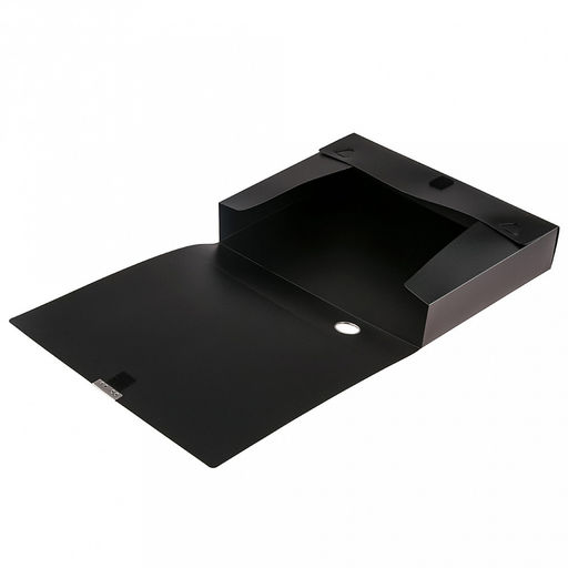 Папка-органайзер (короб) "Архивная" А4 23,4х31х5,5см, пластик, на липучке, цвет черный (Китай)