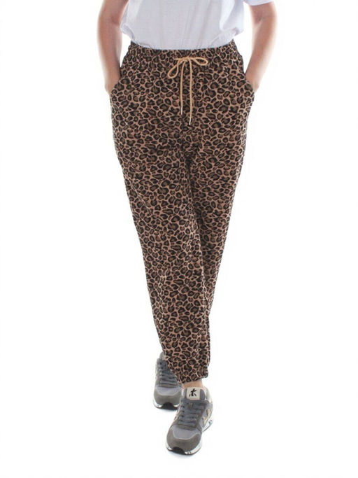 9001 LEOPARD/BROWN Брюки спортивные женские (95% хлопок, 5% спандекс) - Fashion фото 2